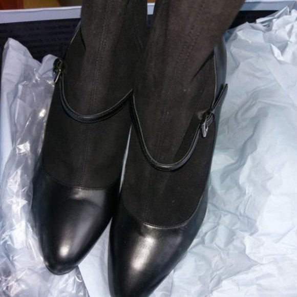 Prada Authentic NVT Black Suede Sock Leather Mary Jane Bootie - Picture 11 of 16